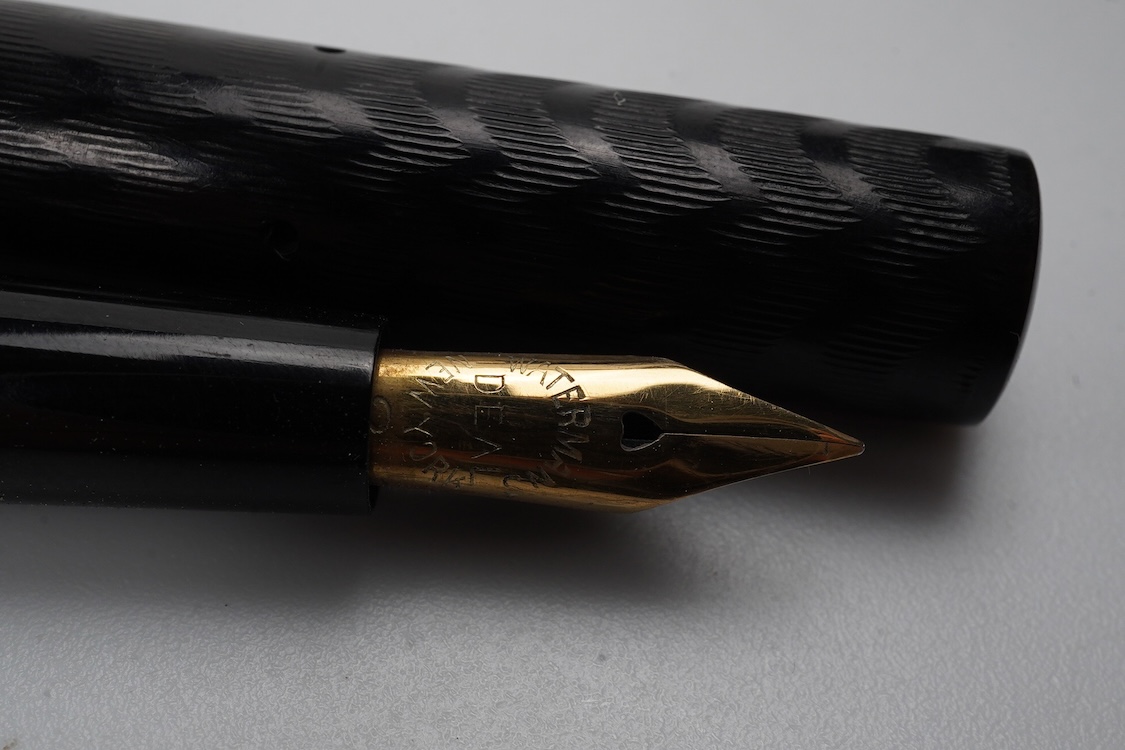 A Waterman BCHR No.12 eye dropper with nickel clip and Waterman 14ct. gold flexible nib